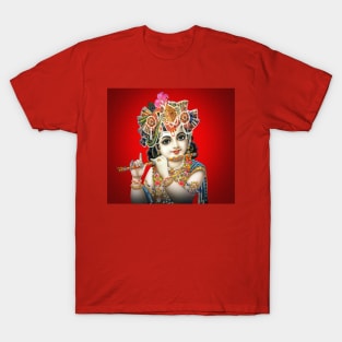 Lord Krishna Playing Flute Hindu God T-Shirt